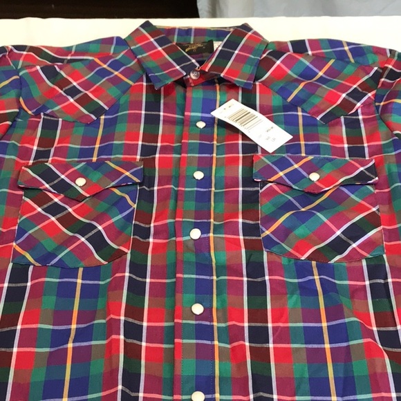 Vintage long sleeve Saddle King Western pearl button large. 16 1/2 regular - Picture 5 of 9